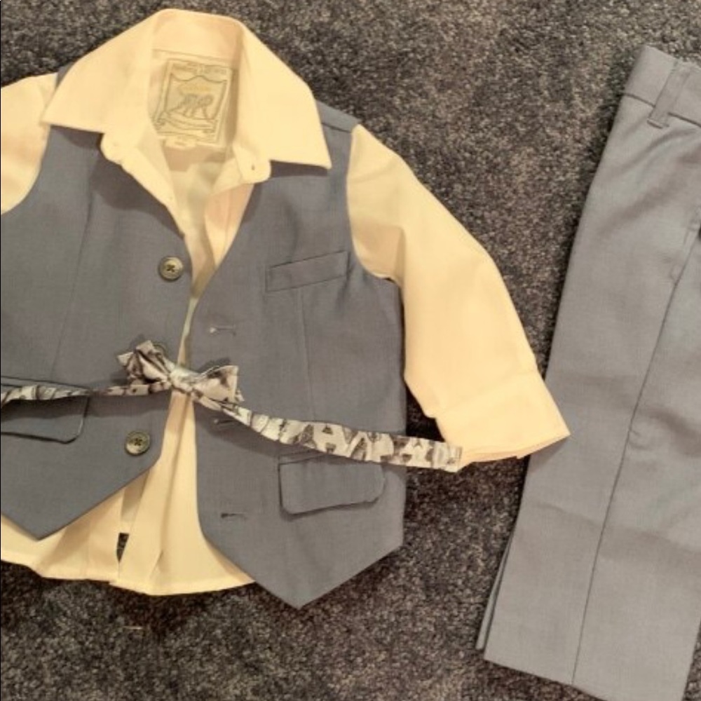 Grey suit with white shirt